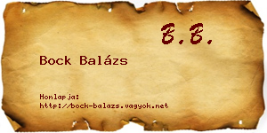 Bock Balázs névjegykártya